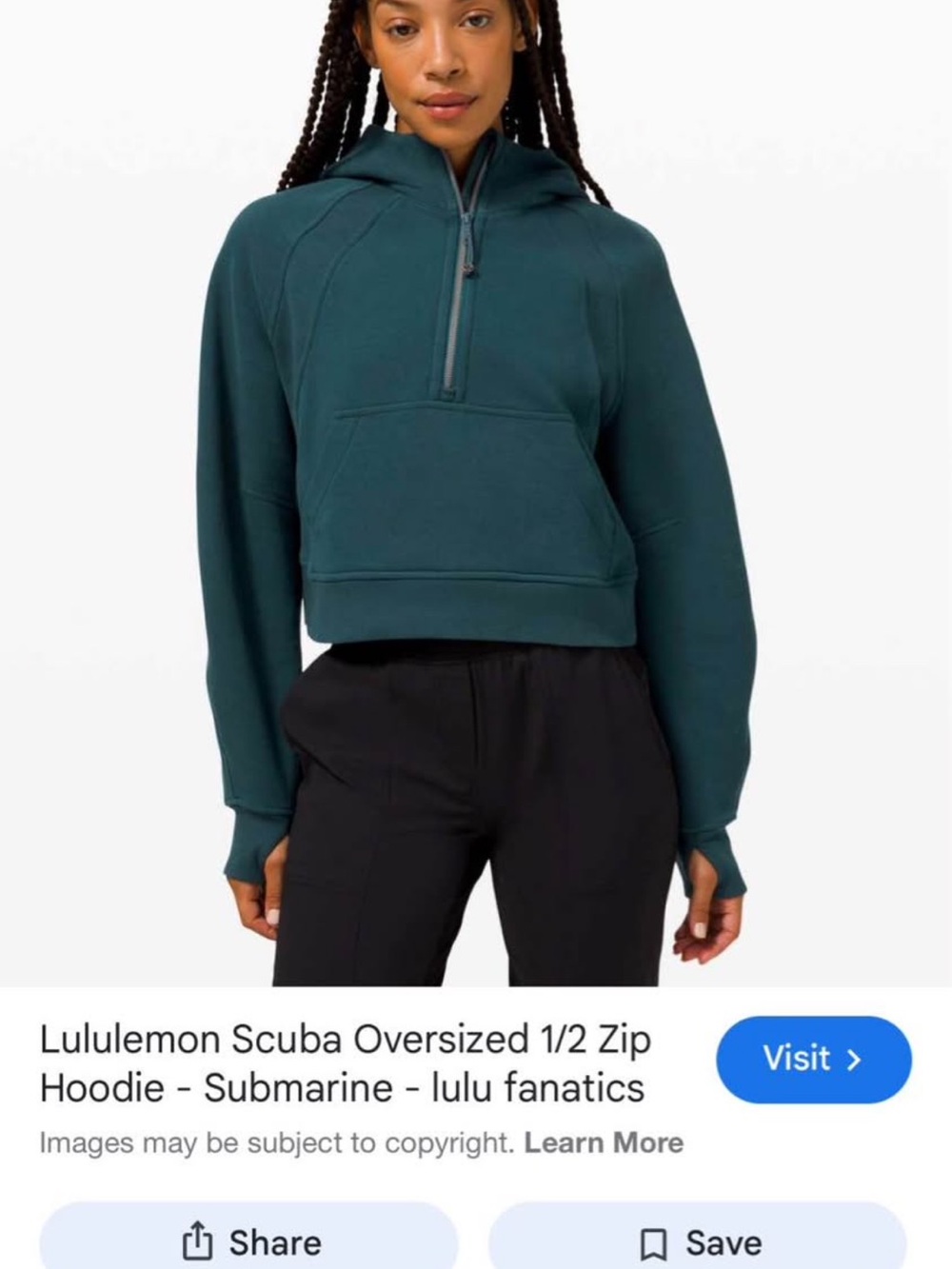 lululemon athletica Submarine Teal Half-Zip Scuba Hoodie